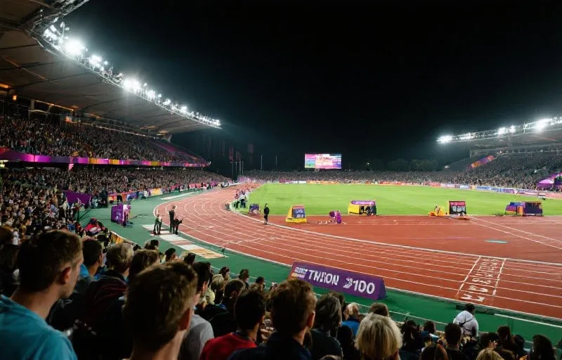 钻石联赛百米飞人大战赛前紧张氛围