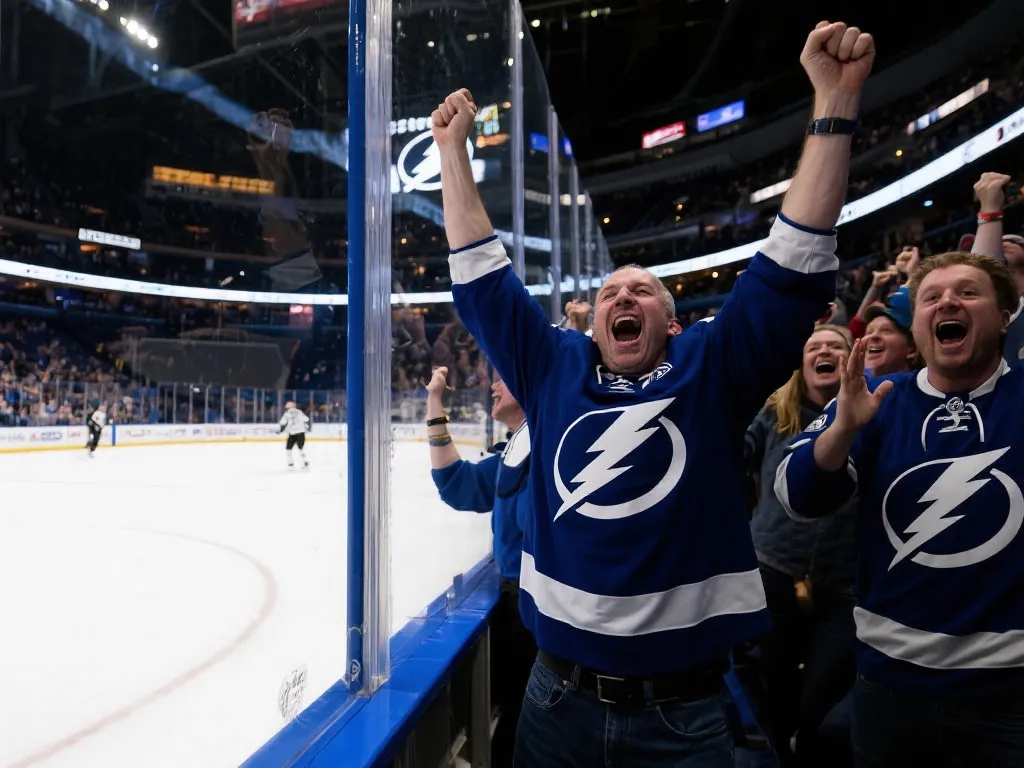 闪电球迷激情庆祝